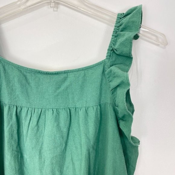 Universal Thread Women's Dress 2X Green Flutter Sleeveless Mini Ruffle Plus New - Picture 9 of 12